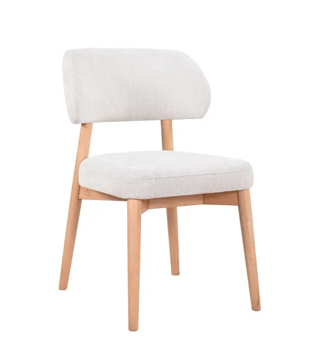 MD Elegant Fabric Upholstered Timber Leg Dining Chair