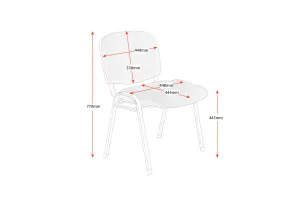 RL Nova PU Upholstered Stackable Metal 4 Leg Visitor Chair thumbnail 2