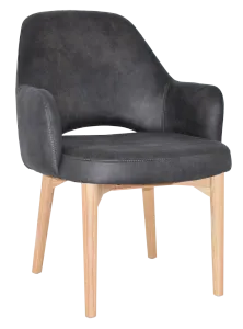 EZ Albury Solid Natural Stained Timber Upholstered Hospitality Dining Armchair - XL thumbnail 14