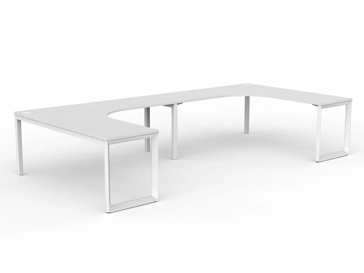 OL Anvil 2-User 90° Workspace – White Top with White Frame