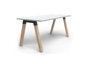 OL Plantation Melamine Top Timber Leg Single Sided Desk thumbnail 2