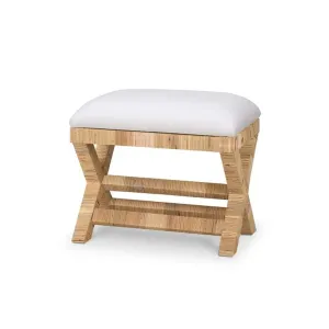CR Renoir Natural Rattan Fabric Upholstered Bench thumbnail 6