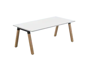 OL Plantation Melamine Top Timber Leg Single Sided Desk thumbnail 1