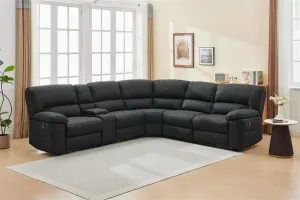 VI Jersey Fabric Upholstered 5 Seater Corner Modular Recliner Lounge thumbnail 17