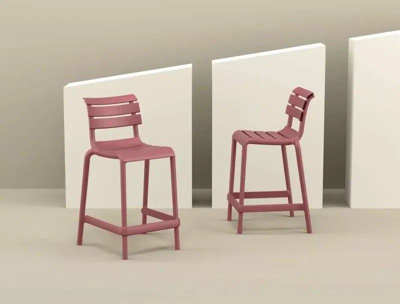 FL Helen Hospitality Stackable Outdoor Counter Stool