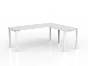 OL Axis Melamine Top Metal Frame Office Desk with Return thumbnail 9