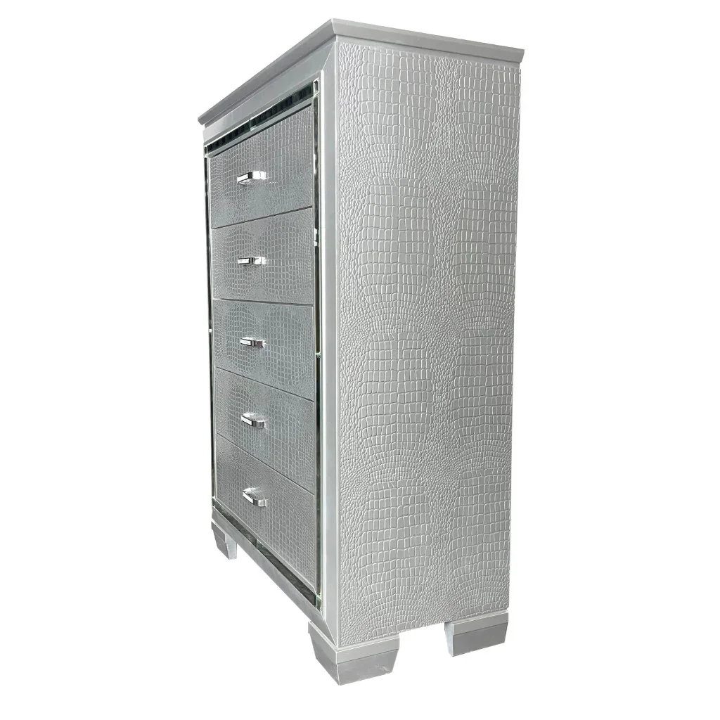 VI Veronica Timber Framed 5 Drawer Tallboy