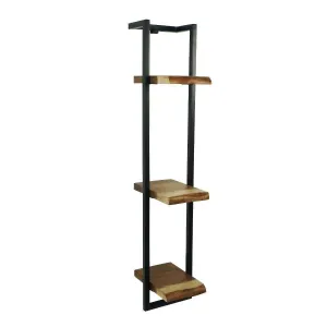 CR Live Edge Solid Timber Metal Frame 3 Tier Shelf thumbnail 1