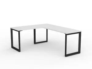 OL Anvil Melamine Top Metal Frame Office Desk with Return thumbnail 15