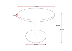 RL Estilo Stainless Steel Base Round Coffee Table thumbnail 3