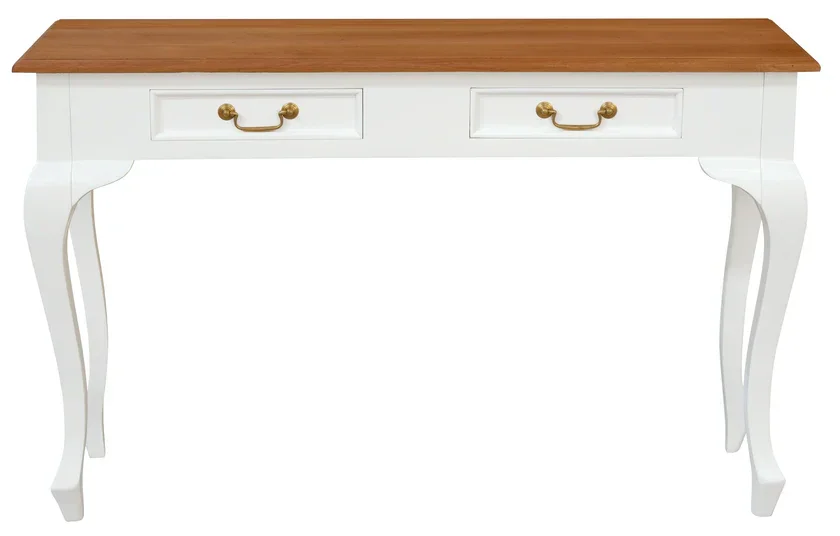 CT Queen Anne Solid Timber 2 Drawer Sofa Table