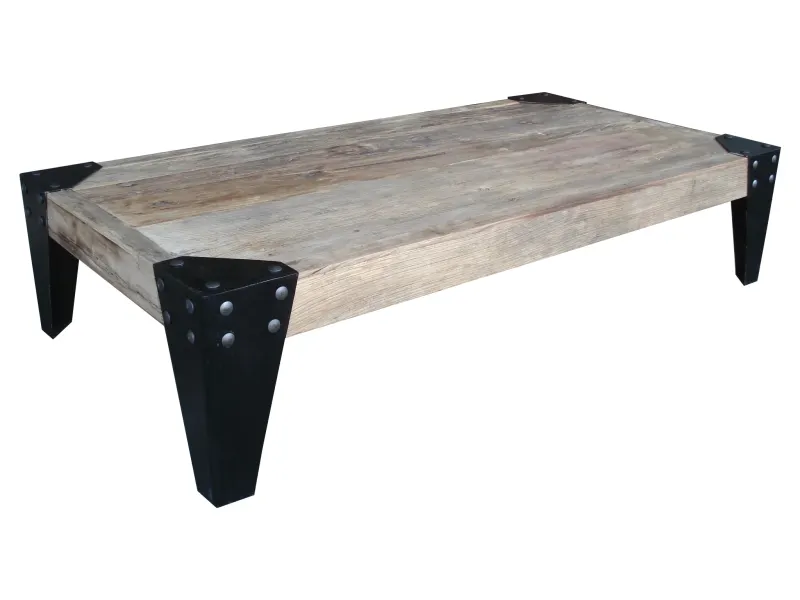 MF Recycled Elm Timber Iron Leg Coffee Table