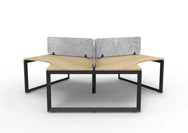 RL Infinity 120 Degree Loop Leg 3 User Workstation with Eco Panel Screen