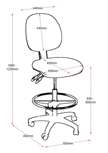RL EC070BM Fabric Upholstered Drafting Chair thumbnail 5
