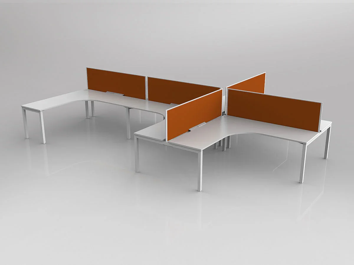 OL Axis 6 User L Shape 90° Workstation with Screen - Splice Fabric