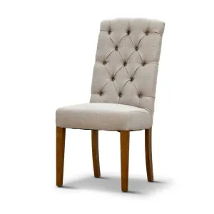 VI Felice Fabric Upholstered Timber Legs Dining Chair thumbnail 2