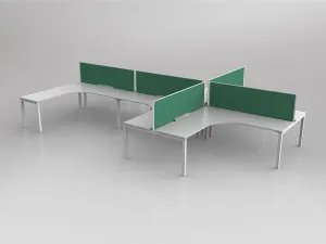 OL Axis 6 User L Shape 90° Workstation with Screen - Breathe Fabric thumbnail 6