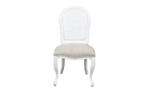 VI Kensington Rattan Round Back Dining Chair – Nat White & Beige thumbnail 3