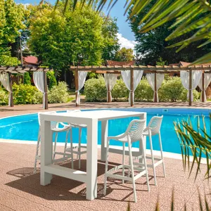 FL 5 Piece Outdoor Bar Table Setting with Air Barstools thumbnail 2
