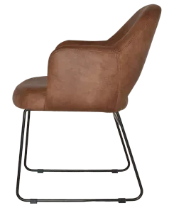 EZ Albury Black Metal Sled Base Upholstered Hospitality Dining Armchair thumbnail 5