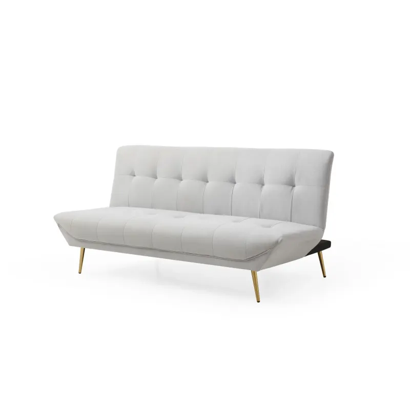 HE Morrison Fabric Upholstered Metal Leg 3 Seater Sofa Bed