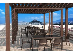 FL Tahiti Hospitality Rectangular Outdoor Dining Table thumbnail 6