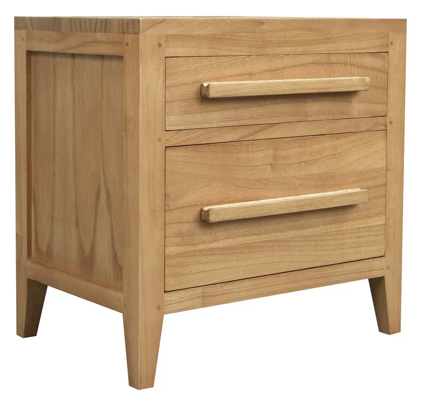 CT Dion Solid Timber 2 Drawer Bedside Table
