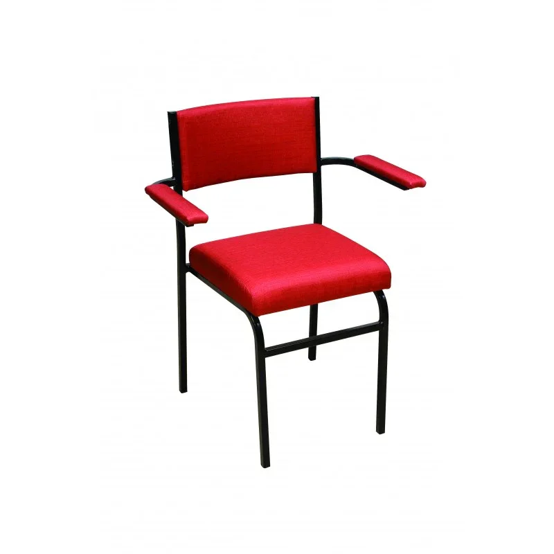 MA Client Fabric or Vinyl Upholstered Stackable Hospitality Chair with Armrest