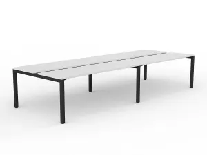 OL Axis 4-User Double Sided Workspace – White Top with Black Frame thumbnail 10