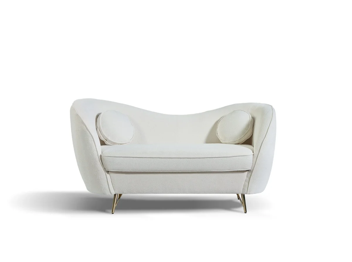 BT Claudia 2 Seater Sofa Grey, Black Velvet & White Bertoni Boucle