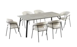 VI Primo Marble Look MDF Top Metal Leg Dining Table thumbnail 5
