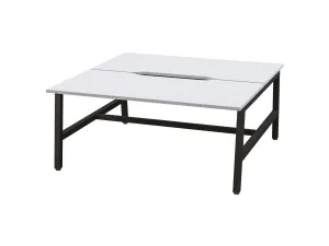 OL Axis Trestle 2 User Bench – White Top Black Frame thumbnail 1