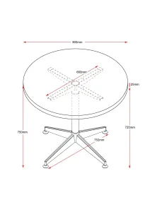 RL Typhoon Aluminium Base Round Meeting Table thumbnail 3