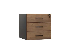 GP Office Fixed Desk Pedestal with 3 Drawers - Regal Walnut thumbnail 2
