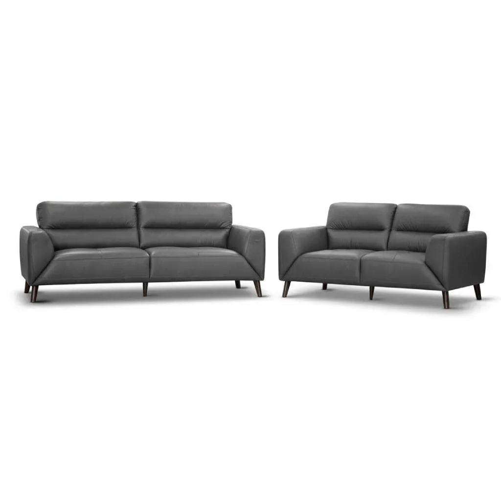 VI Sonoma 3 Seater + 2 Seater Leather Lounge Set