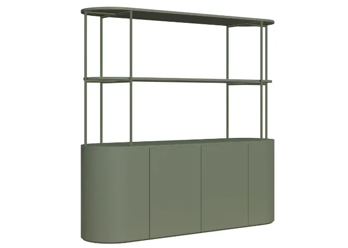 DD Orah Welded Framed 4 Door Cupboard with 2 Open Shelves