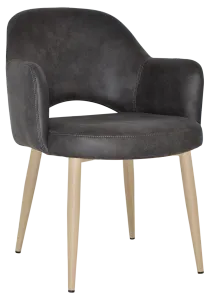 EZ Albury Birch Colour Metal Leg Upholstered Hospitality Dining Armchair thumbnail 1