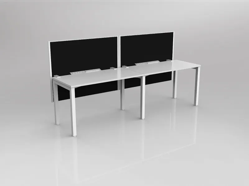 OL Axis 2 User Single Sided Workstation with Hung Screen - Splice Fabric