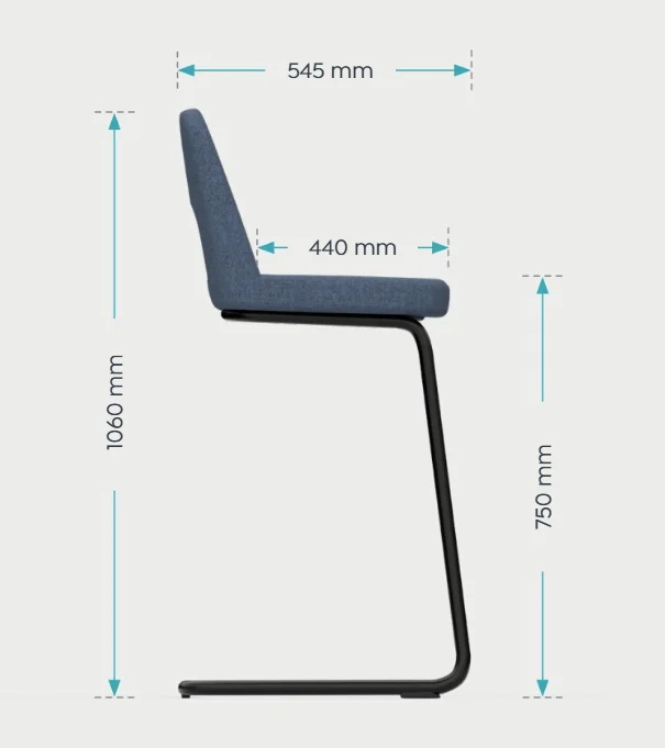 OL Elaro Fabric Upholstered Metal Leg Breakout High Chair
