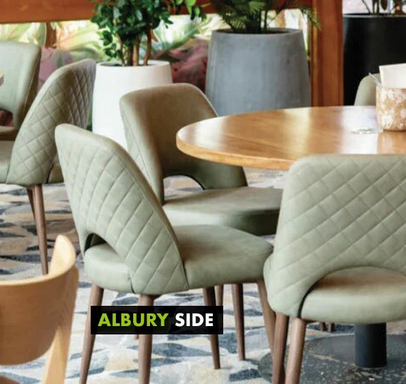 EZ Albury Walnut Colour Metal Leg Upholstered Hospitality Dining Chair