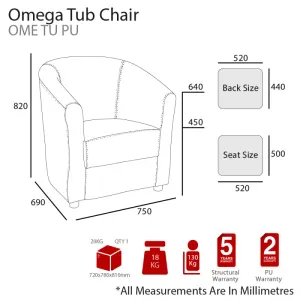 MA Omega PU Upholstered Tub Chair thumbnail 3