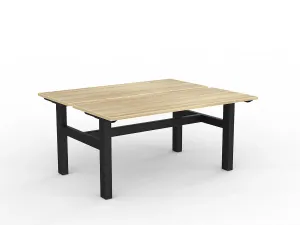 OL Agile Fixed Height Shared Desk – Oak Top with Black Frame thumbnail 10