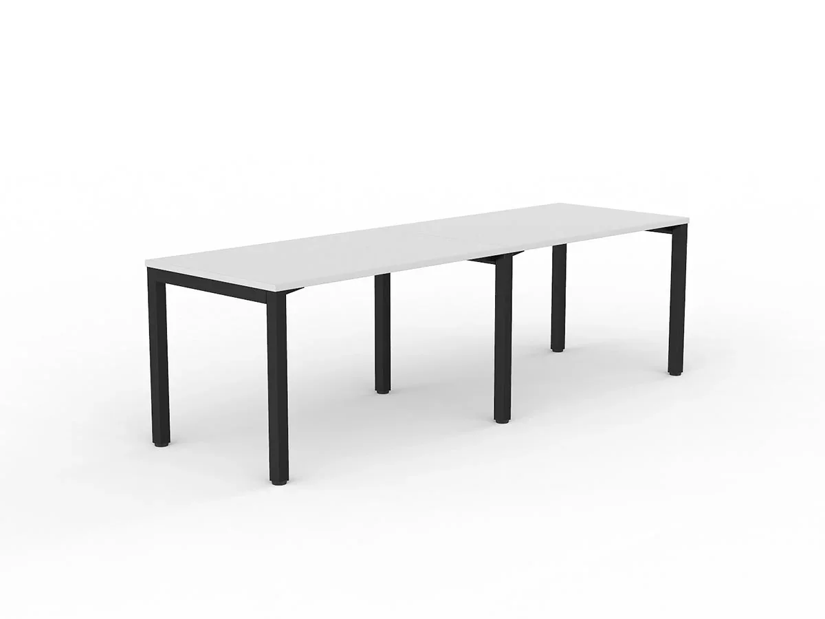 OL Axis 2-User Single Sided Desk – White Top Black Frame
