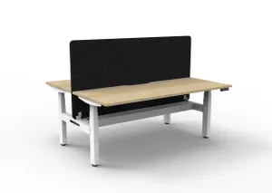 RL Boost+ Height Adjustable 2 User Back to Back Workstation with Black Eco Panel Screen thumbnail 2
