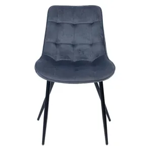 VI Giselle Velvet Upholstered Black Metal Legs Dining Chair thumbnail 2