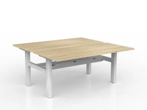 OL Agile Fixed Height Shared Desk – Oak Top with White Frame thumbnail 20