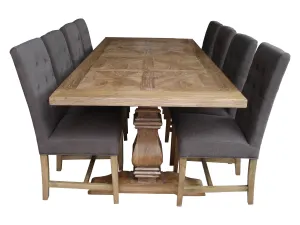 MF Kensington Solid Elm Timber Dining Table thumbnail 5