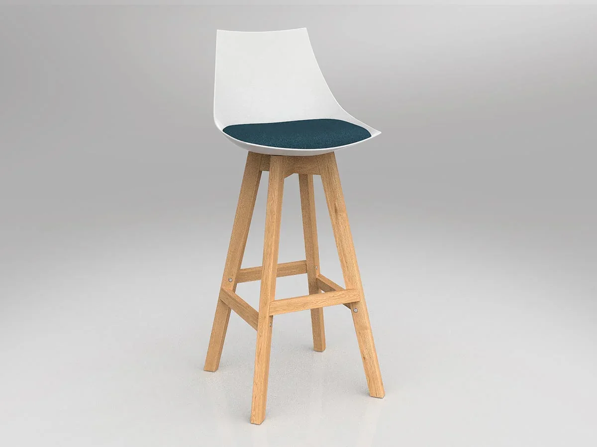 OL Luna Oak Timber Leg White Shell Barstool thumbnail 10