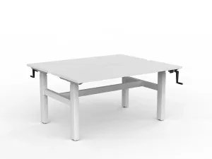 OL Agile Winder Height Adjustable Shared Desk – White Top with White Frame thumbnail 16