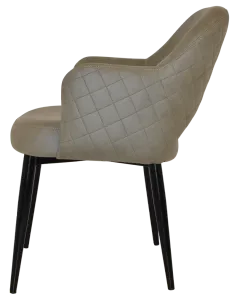 EZ Albury Black Metal Leg Upholstered Hospitality Dining Armchair thumbnail 8
